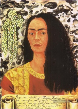 Selbstporträt mit Loose Hair Feminismus Frida Kahlo Ölgemälde
